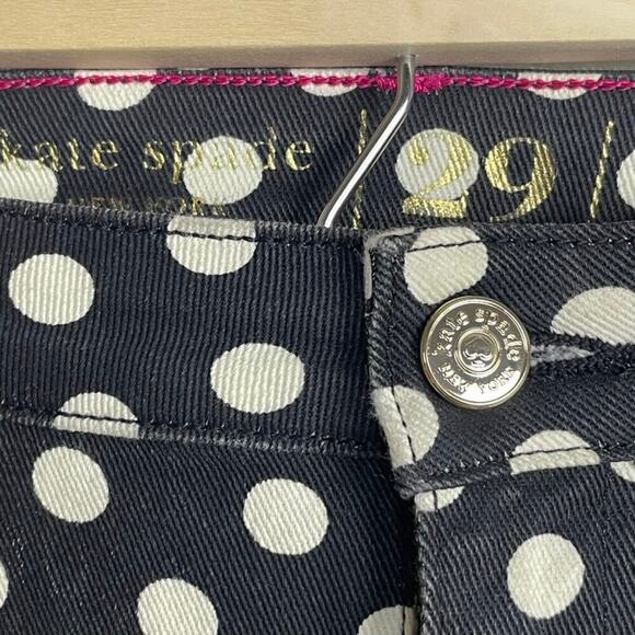 Kate Spade New York Polka Dot  Perry Street  Black Cream  Size 29‎ Jeans - Picture 5 of 11
